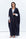 Butterfly Abaya in Navy Shimmer with Grey Satin Detailing