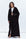 Butterfly Abaya in Black Shimmer with Black Satin Detailing