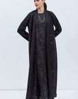 Layer Abaya in Stripy Black