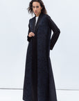 Straight Cut Abaya in Black and Navy with Satin Detailing