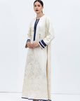 Ivory Kaftan with Blue Details