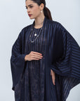 Flow Abaya in Stripy Blue and Purple