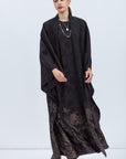 Flow Abaya in Black with Copper Floral Print RTW