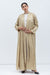 Layer Abaya in Light Golden Green Jacquard