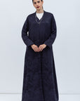 A-cut Abaya in Navy Jacquard