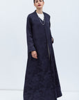 A-cut Abaya in Navy Jacquard
