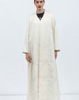 A-cut Abaya in Ivory Jacquard