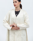 A-cut Abaya in Ivory Jacquard
