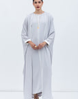 Butterfly Abaya in Light Grey RTW