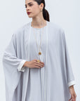 Butterfly Abaya in Light Grey RTW
