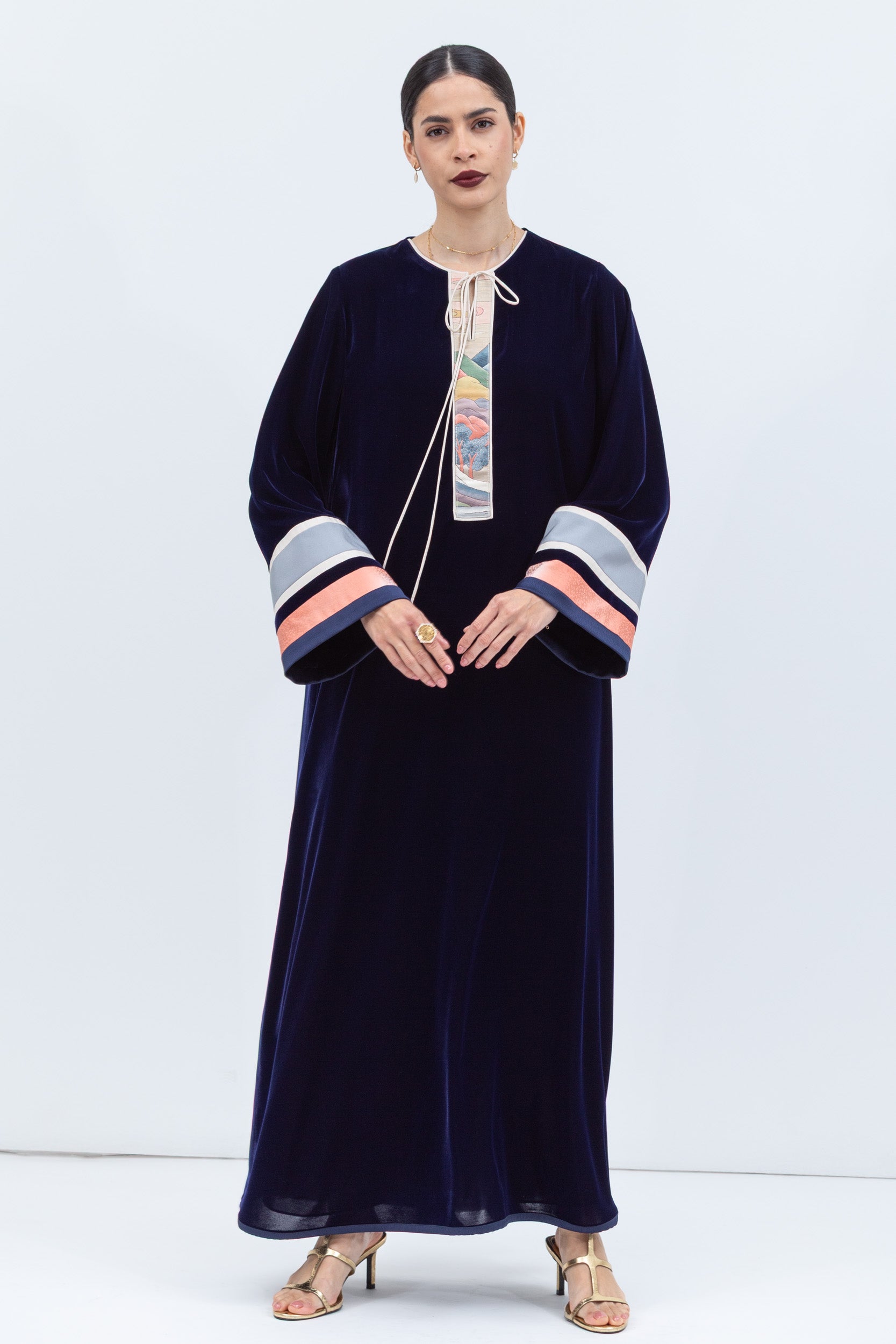 Velvet Kaftan in Rich Royal Blue