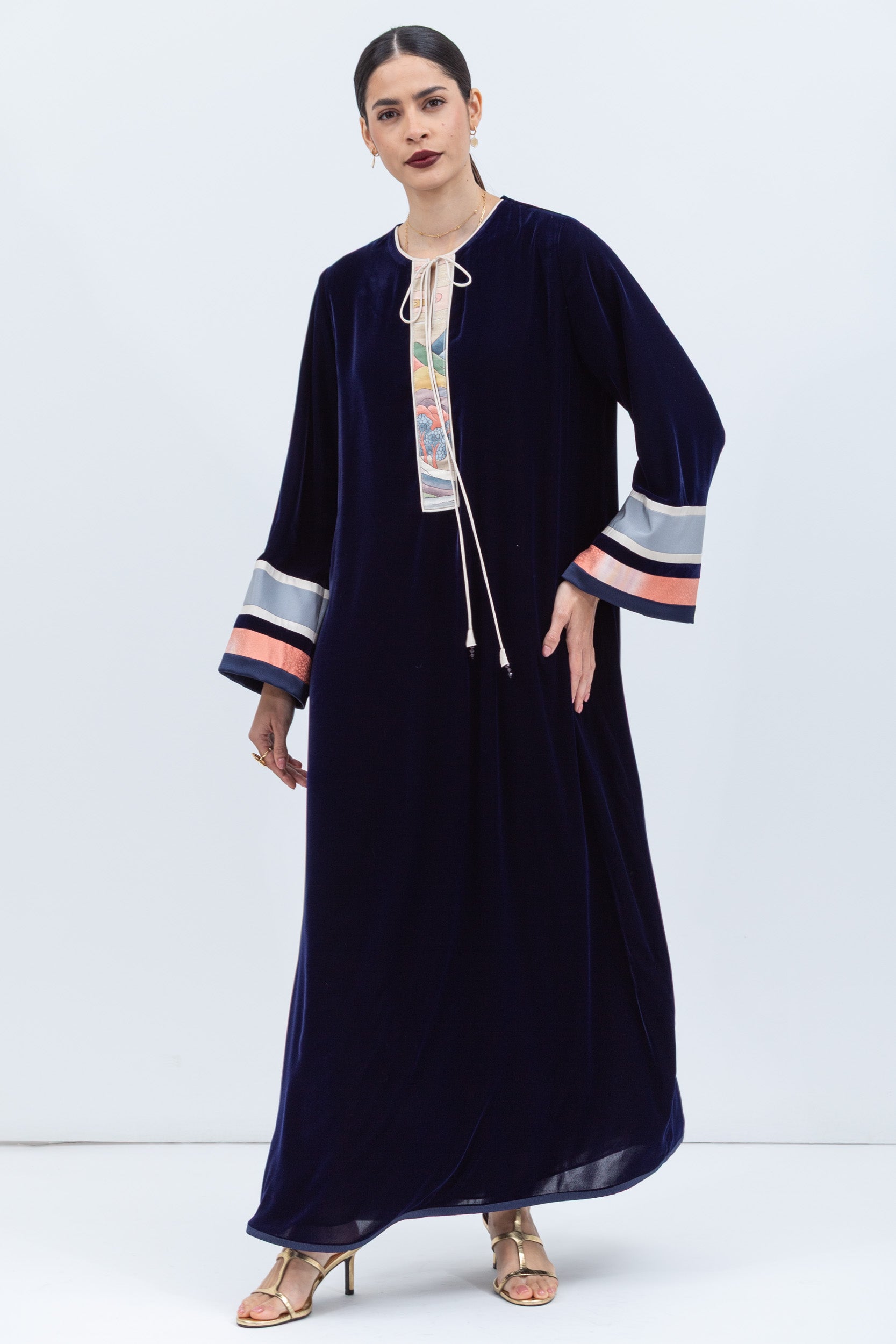 Velvet Kaftan in Rich Royal Blue