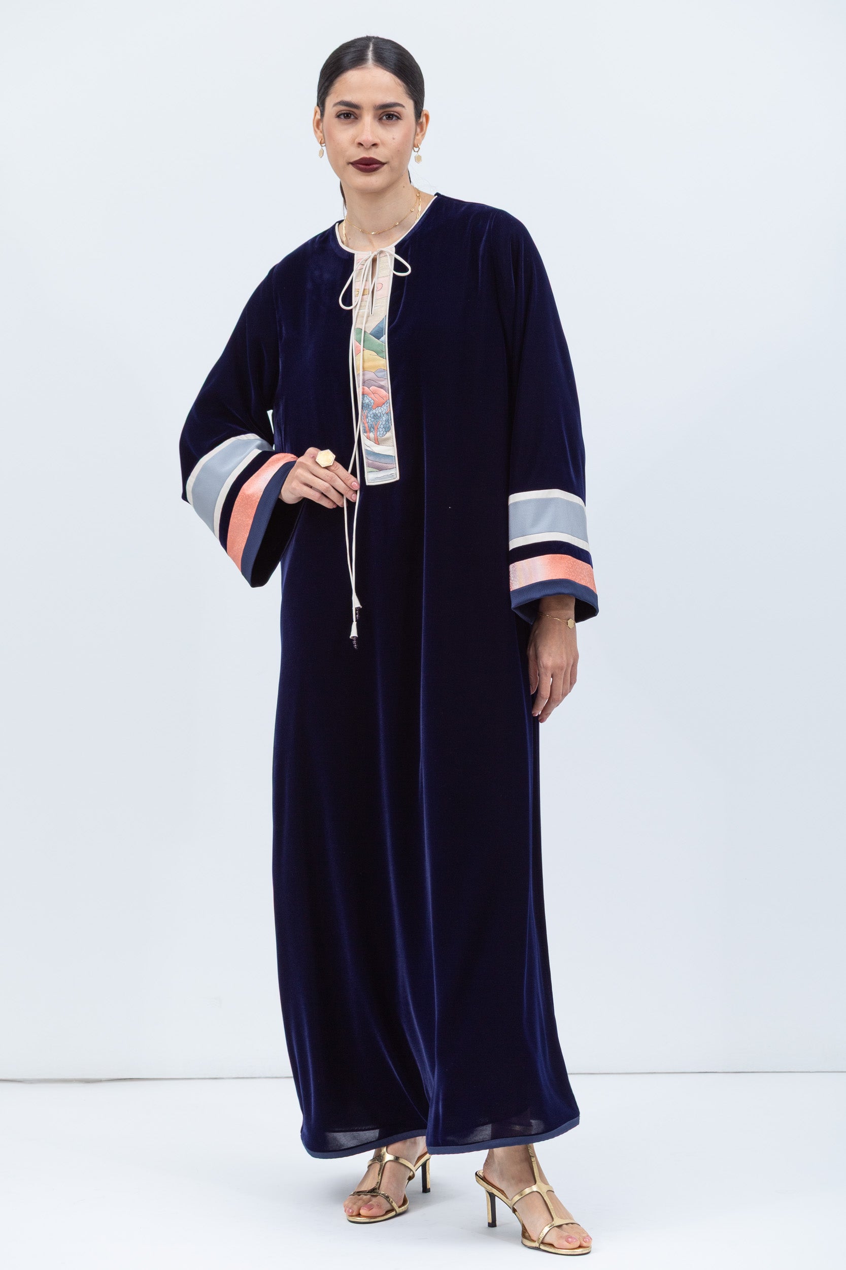 Velvet Kaftan in Rich Royal Blue