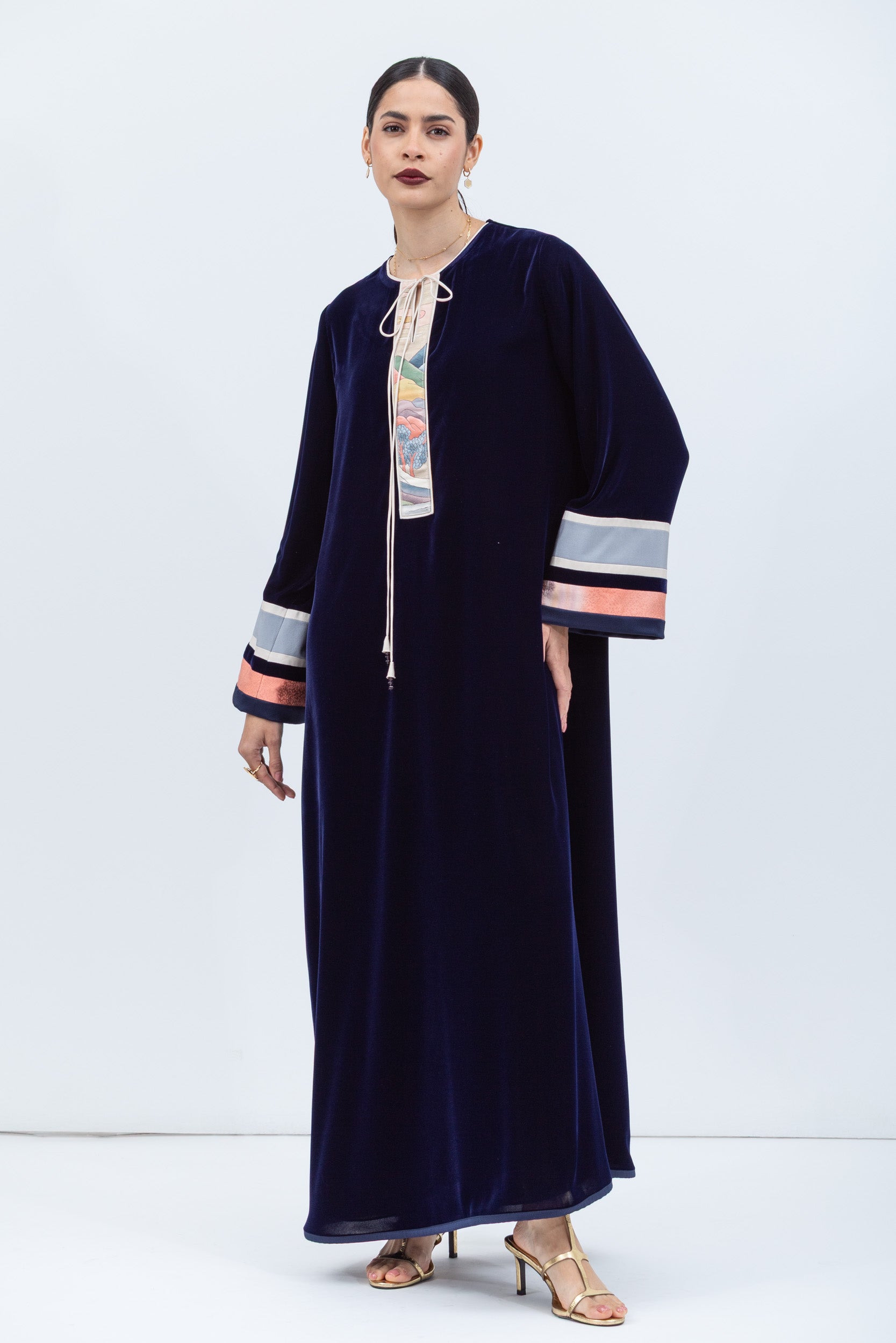 Velvet Kaftan in Rich Royal Blue