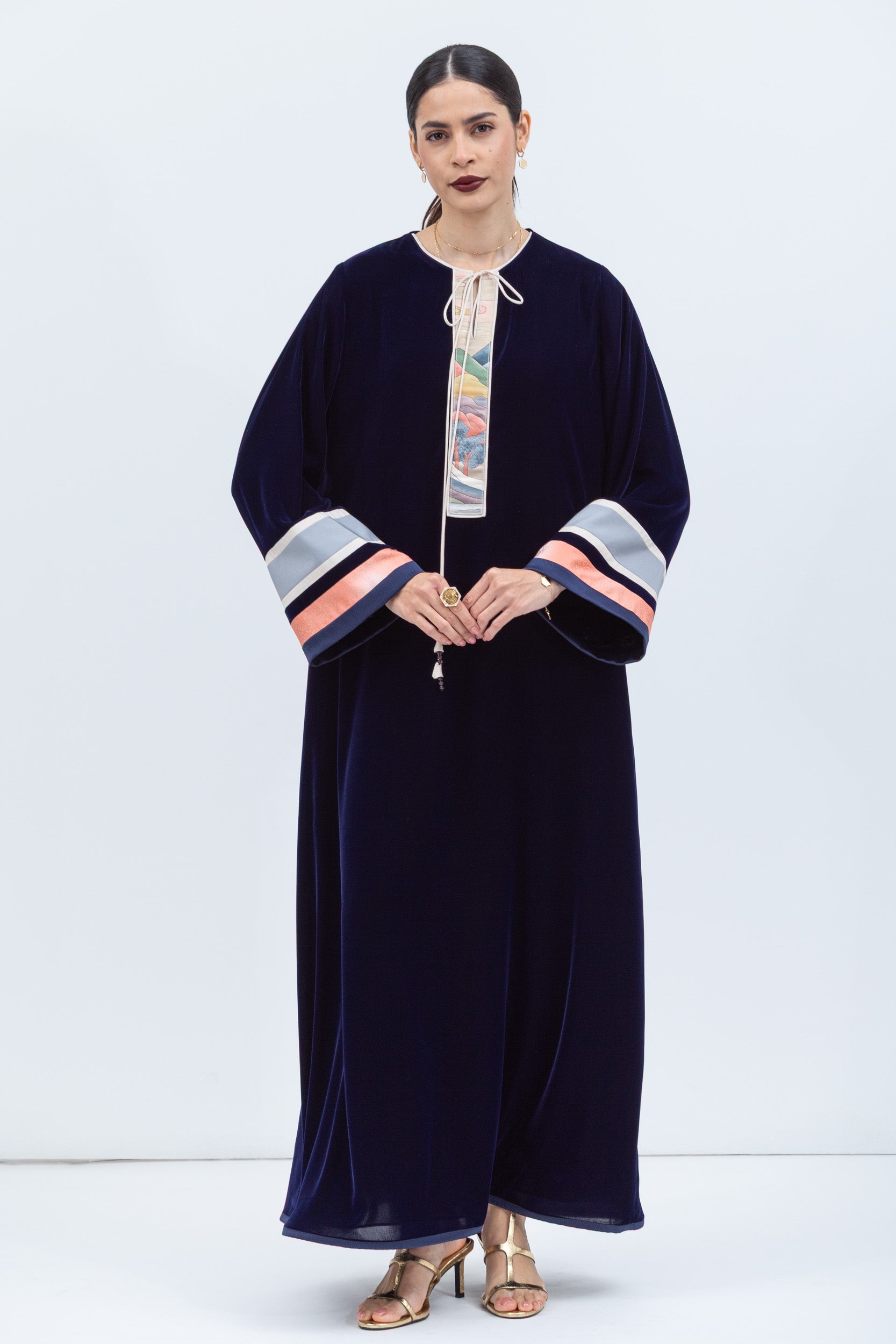 Velvet Kaftan in Rich Royal Blue