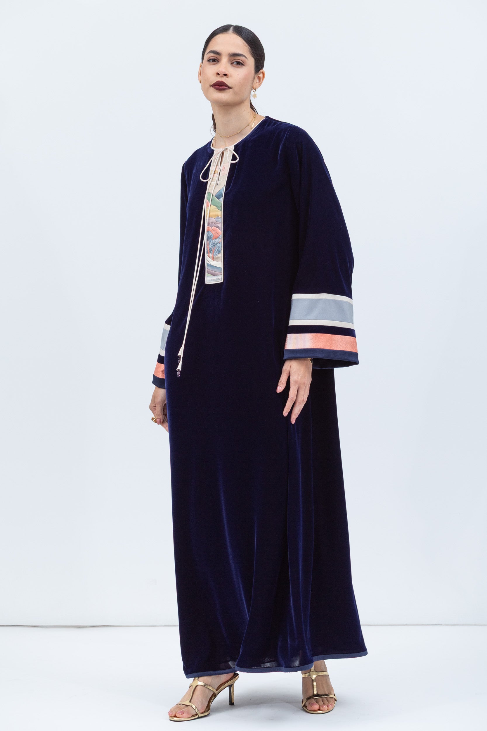 Velvet Kaftan in Rich Royal Blue