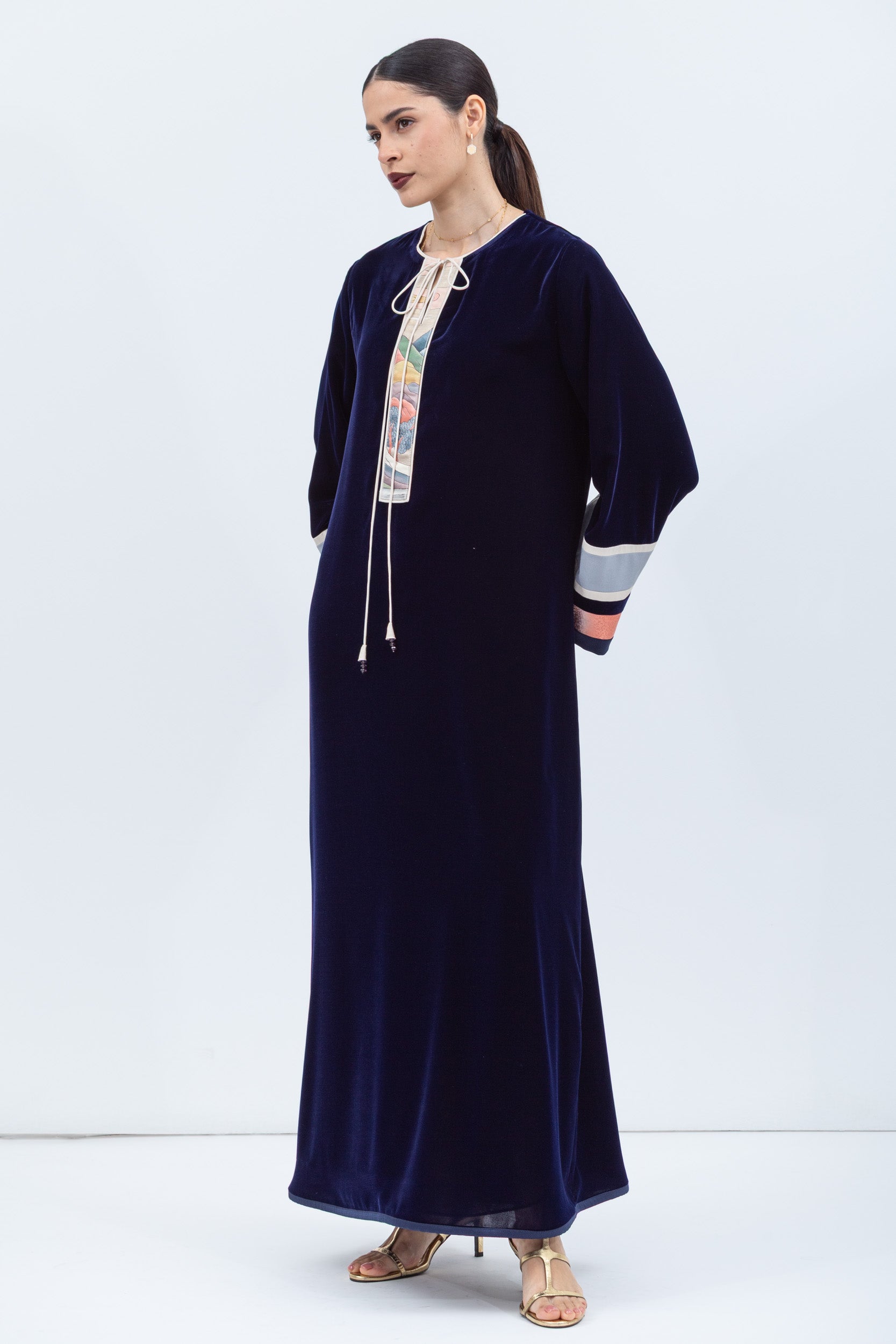 Velvet Kaftan in Rich Royal Blue