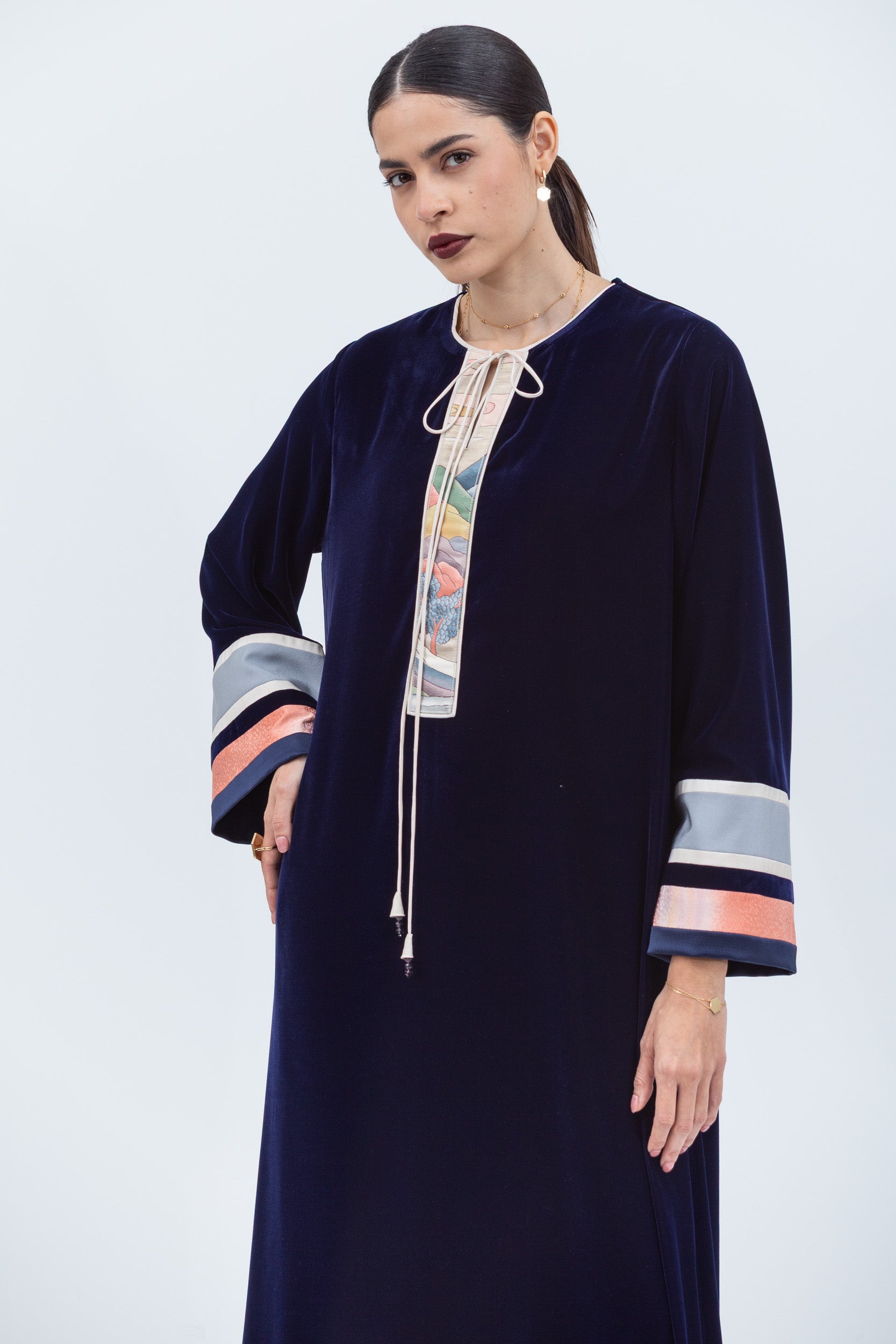 Velvet Kaftan in Rich Royal Blue