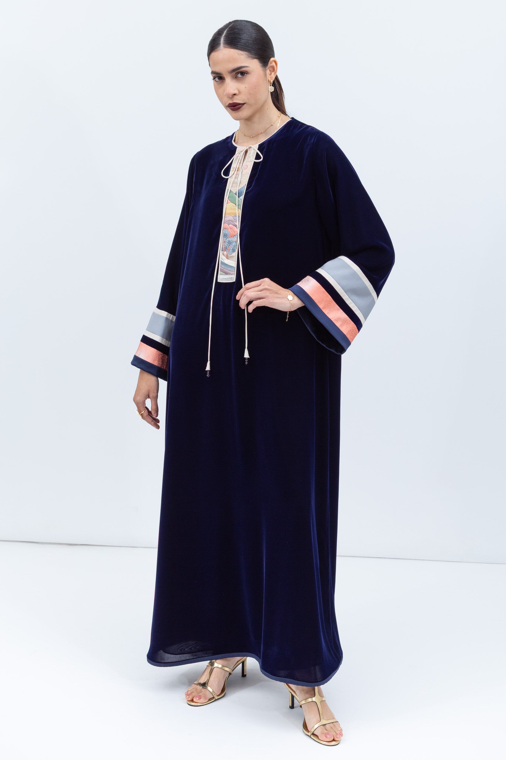 Velvet Kaftan in Rich Royal Blue