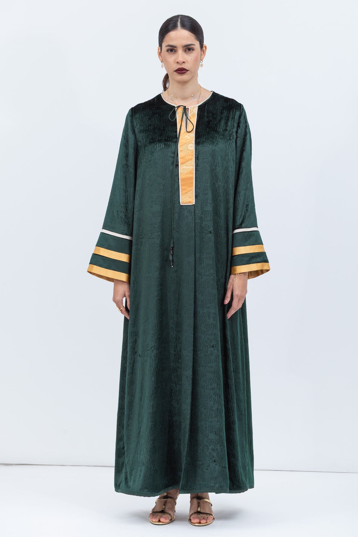 Velvet Kaftan in Rich Emerald Green RTW