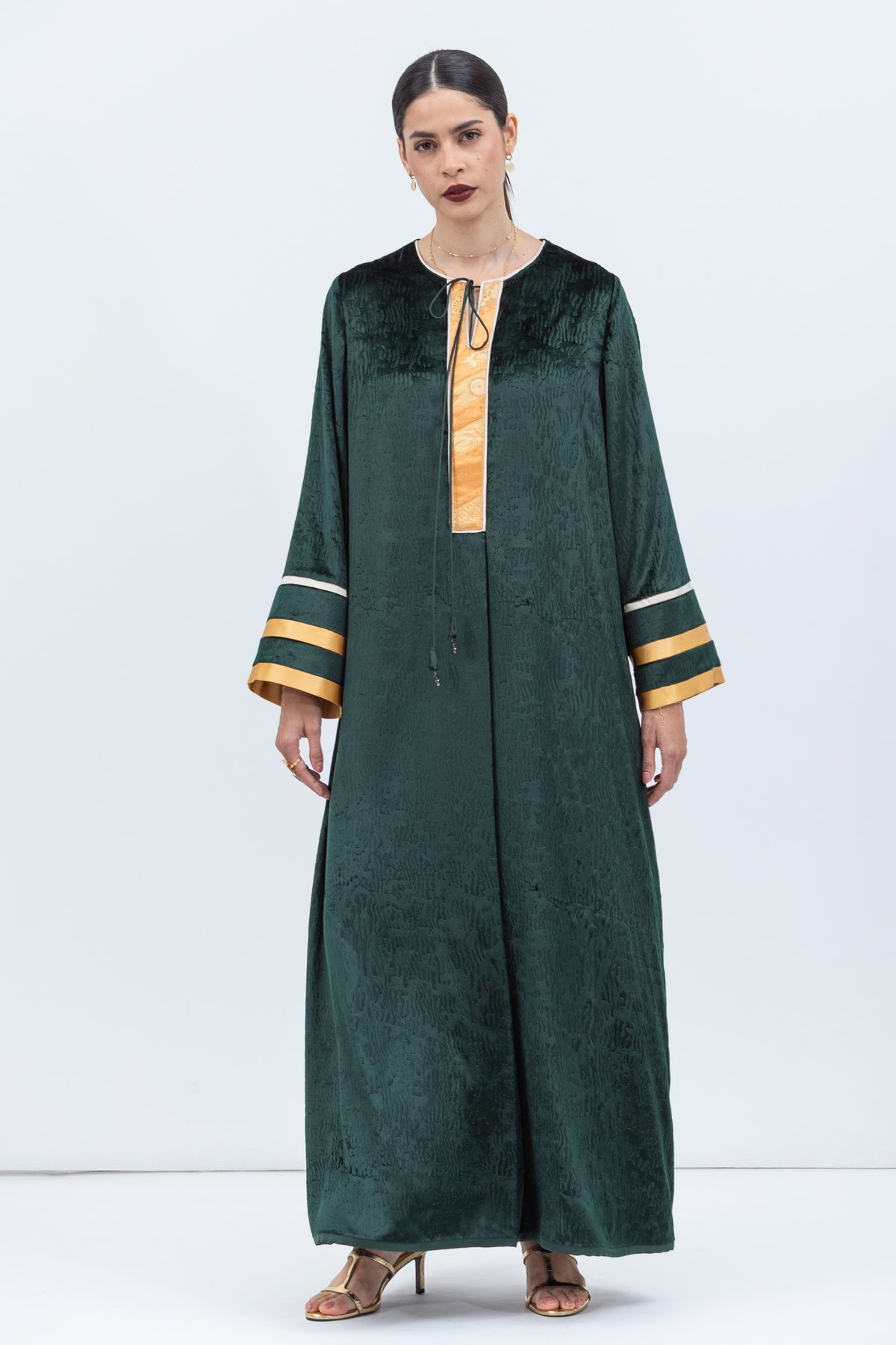Velvet Kaftan in Rich Emerald Green RTW