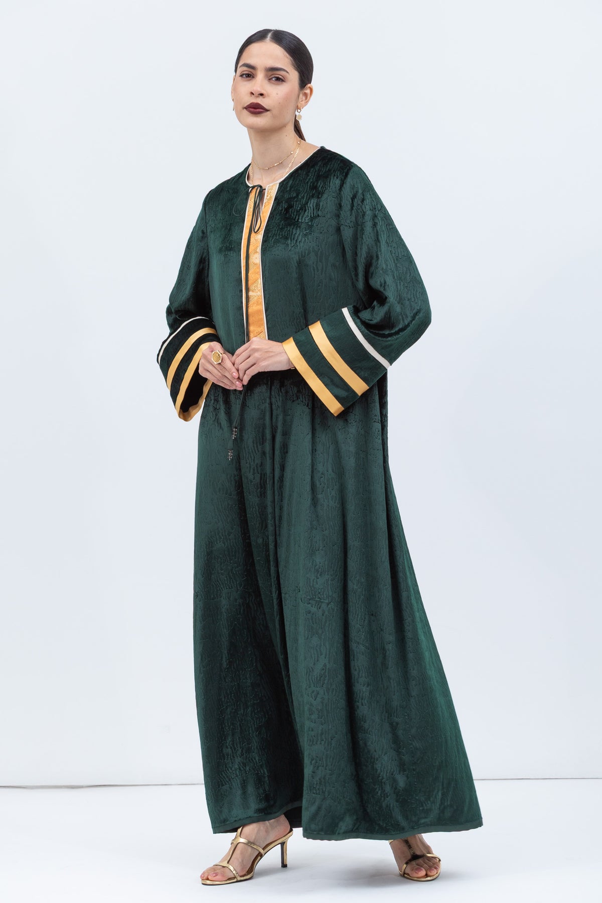 Velvet Kaftan in Rich Emerald Green RTW