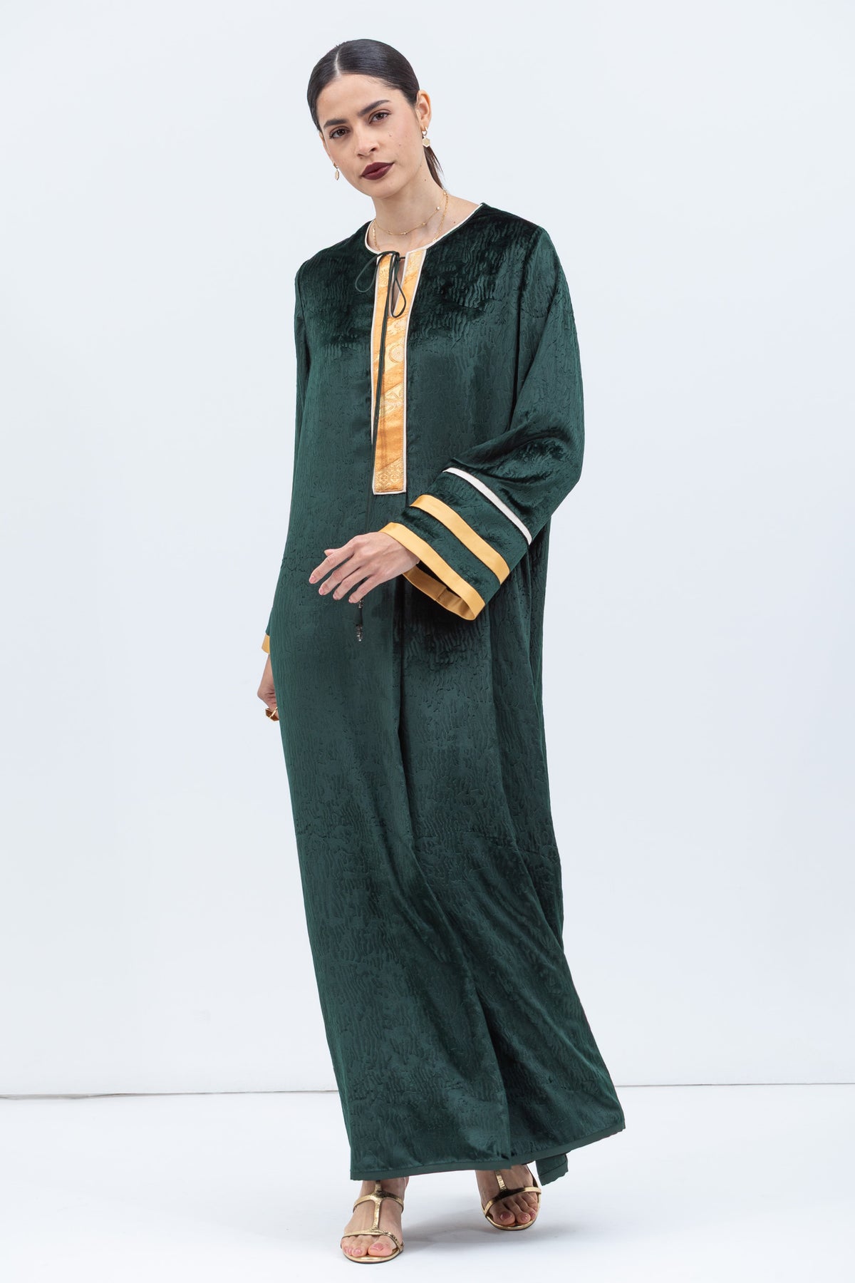 Velvet Kaftan in Rich Emerald Green RTW