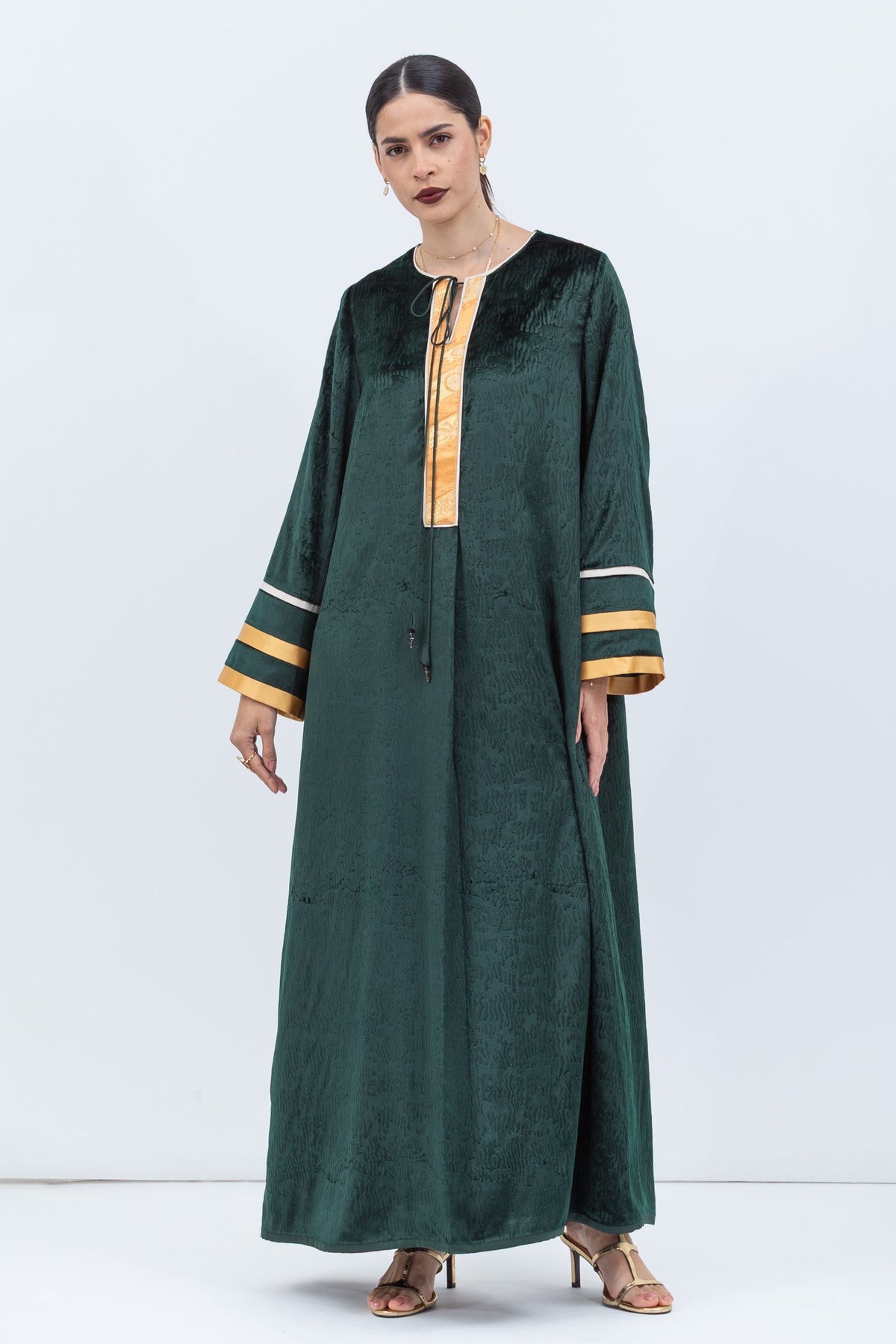 Velvet Kaftan in Rich Emerald Green RTW