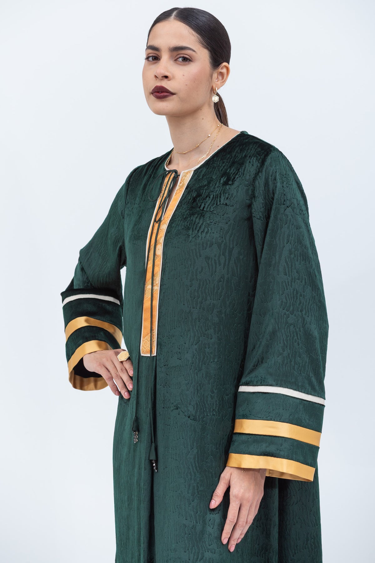 Velvet Kaftan in Rich Emerald Green RTW