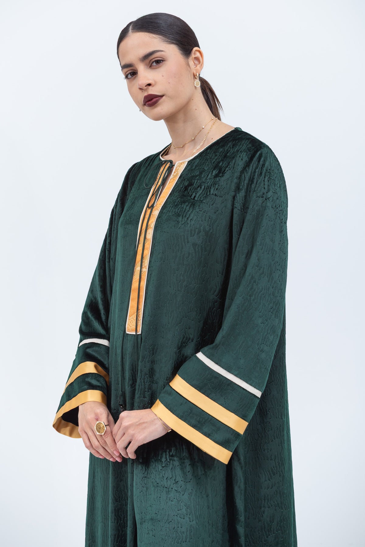 Velvet Kaftan in Rich Emerald Green RTW