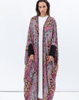 Butterfly Abaya in Mixed Print with Black Detailing