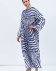 Blue and White Flowy Kaftan