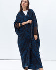 Butterfly Abaya in Blue and Brown Pattern