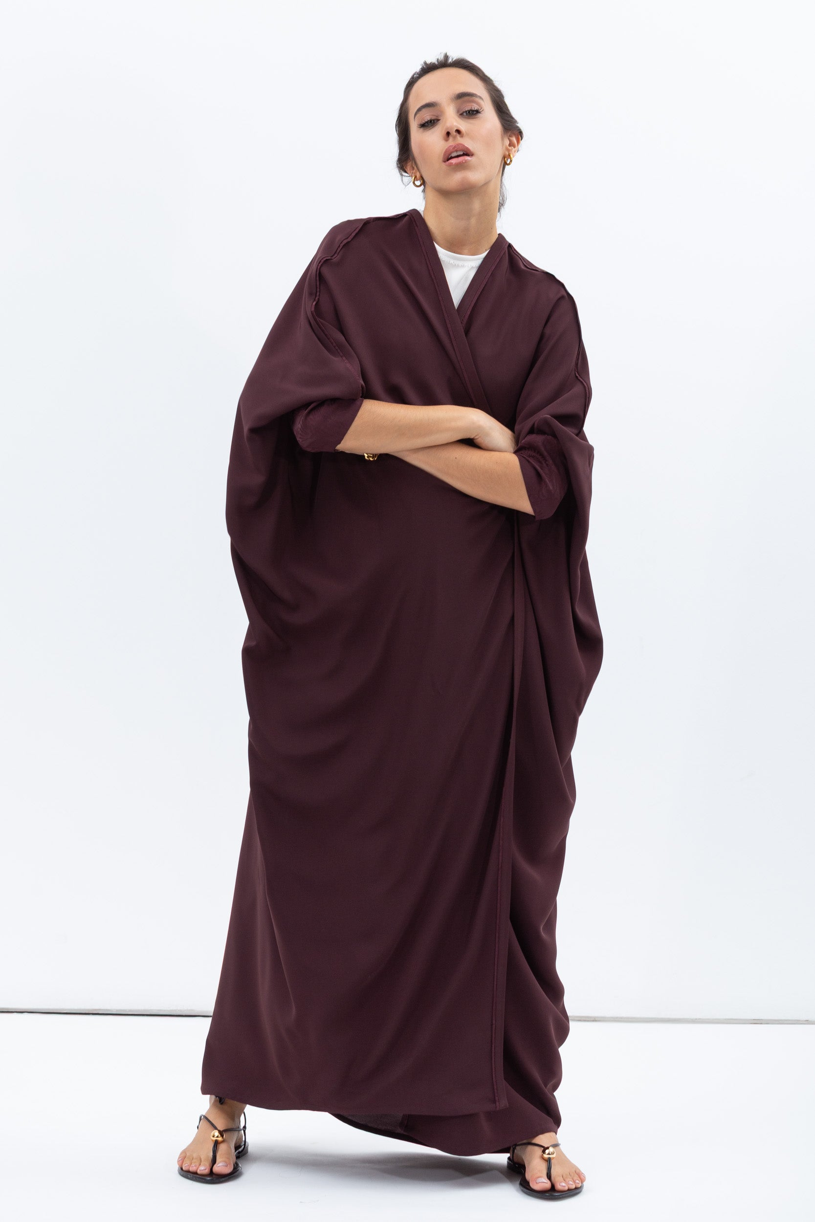 Butterfly Abaya in Deep Burgundy RTW