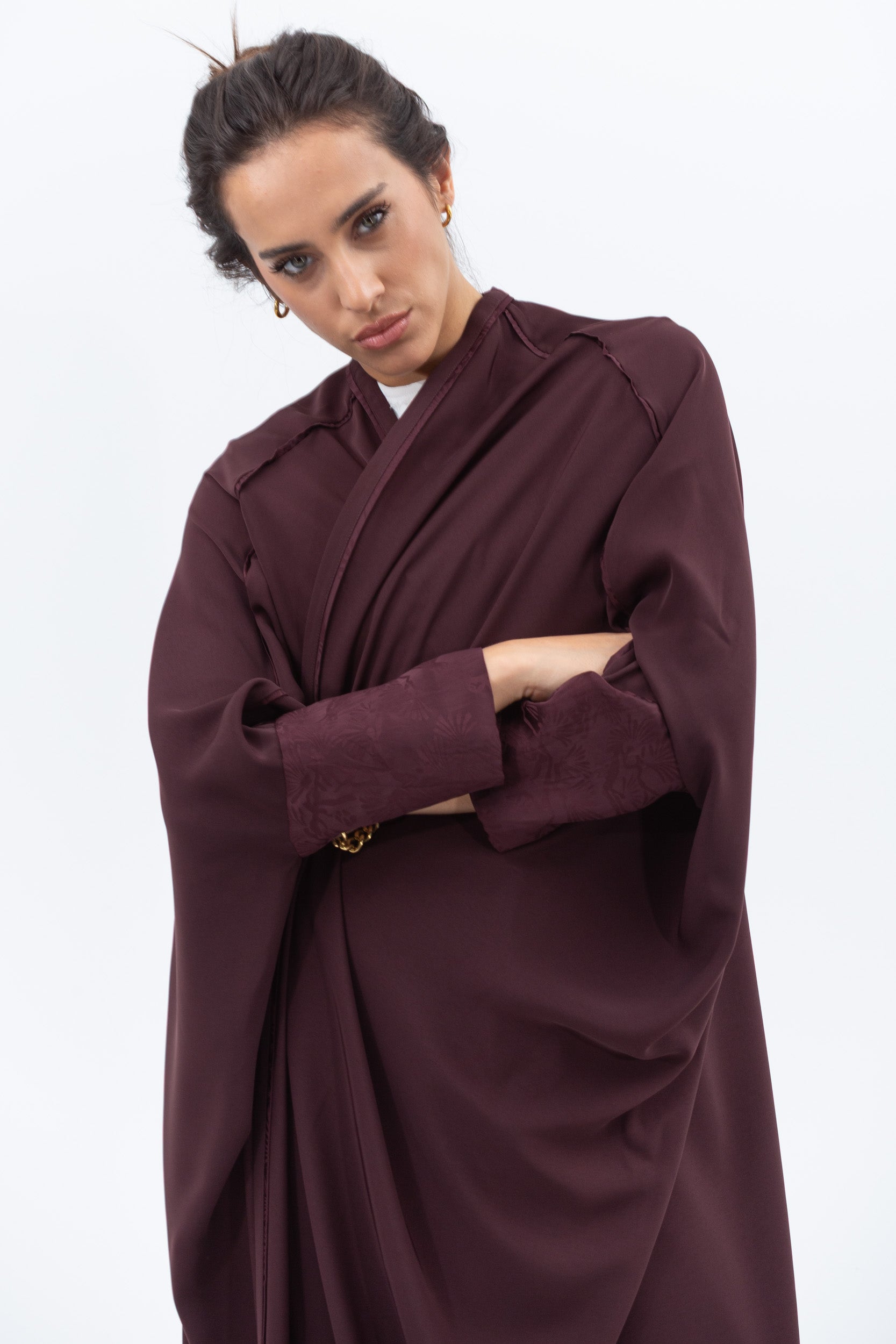 Butterfly Abaya in Deep Burgundy RTW