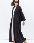 Flow Abaya in Textured Black
