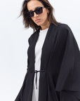 Flow Abaya in Textured Black