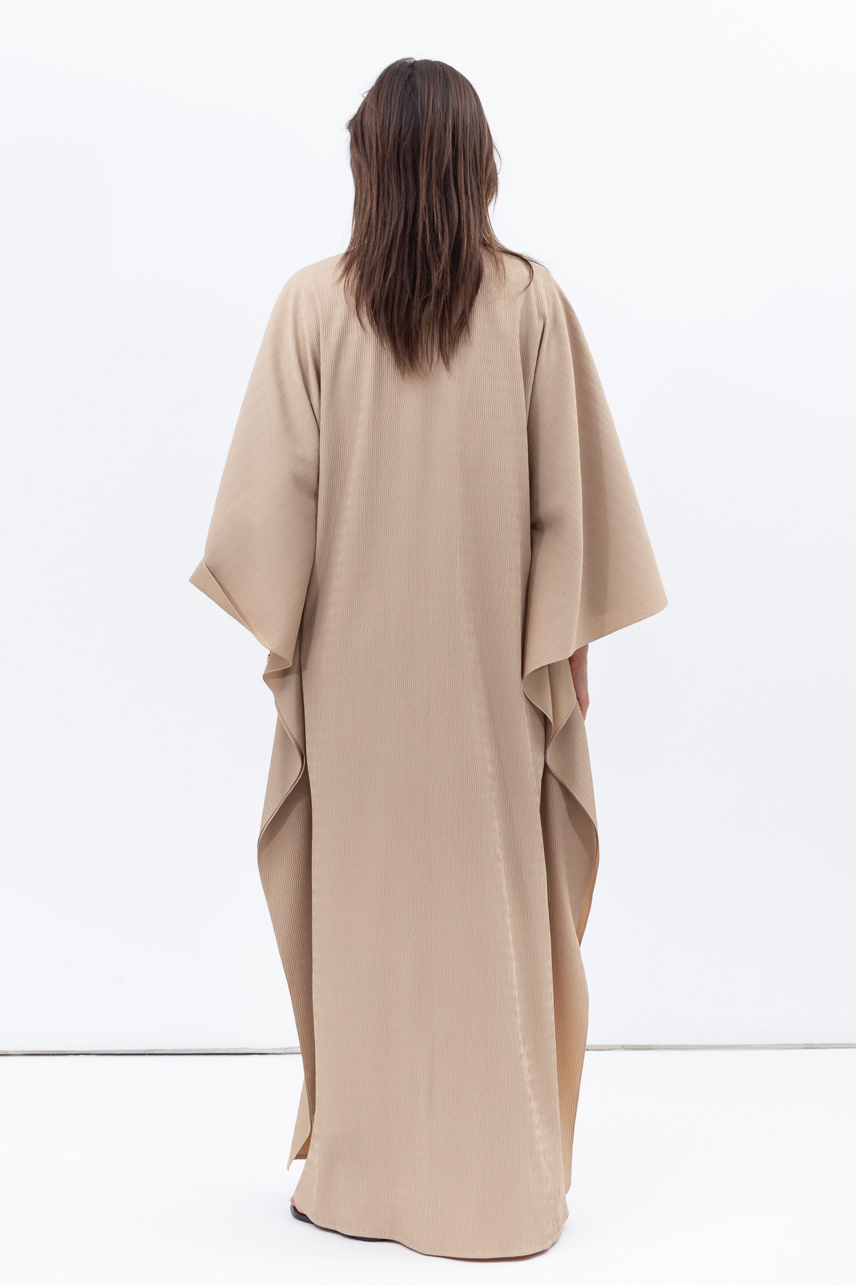 Flow Abaya in Textured Beige RTW