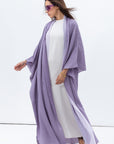Two Layer Flow Abaya in Lavender
