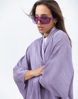 Two Layer Flow Abaya in Lavender