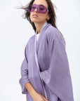 Two Layer Flow Abaya in Lavender