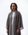 Two Layer Flow Abaya in Olive Green