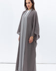 Two Layer Flow Abaya in Olive Green