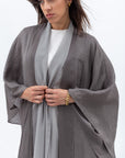 Two Layer Flow Abaya in Olive Green