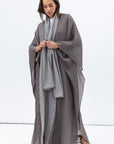 Two Layer Flow Abaya in Olive Green
