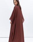 Two Layer Flow Abaya in Deep Rust