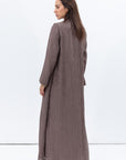 Shawl Lapel Abaya in Taupe Brown
