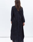 Structured Abaya in Black and Navy with Wave-line Neck RTW
