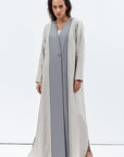 Overlap Abaya in Two Tonal Linen