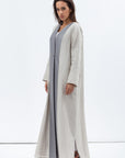 Overlap Abaya in Two Tonal Linen